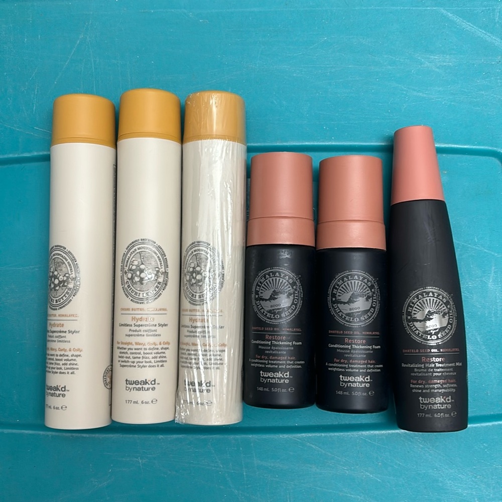 Lot of 6 Tweak’d by Nature Hair Products